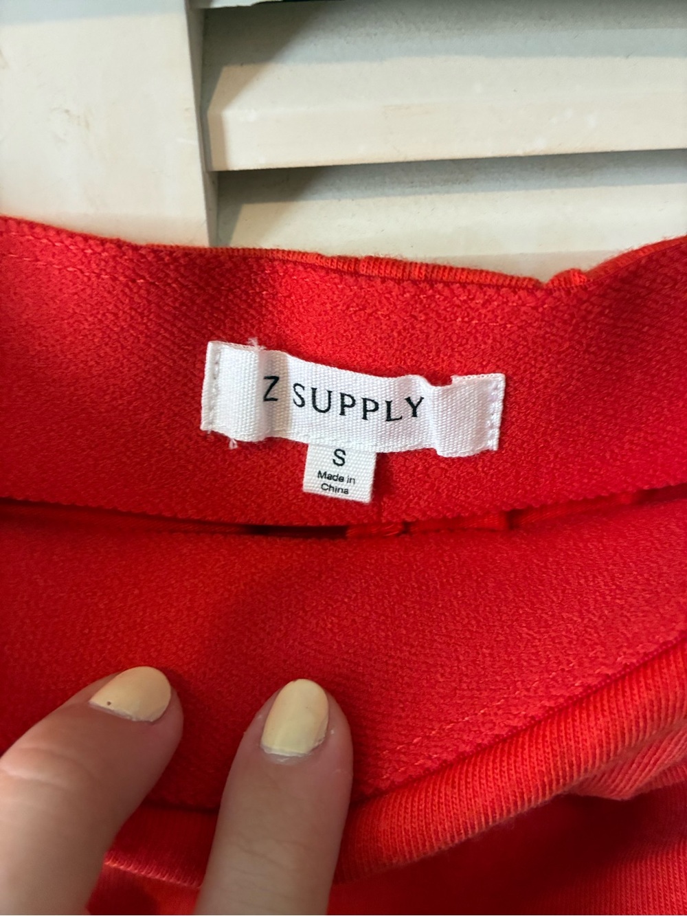 Z Supply Sora Mini Skirt - Red-Orange Wrap Style - Picture 3 of 4